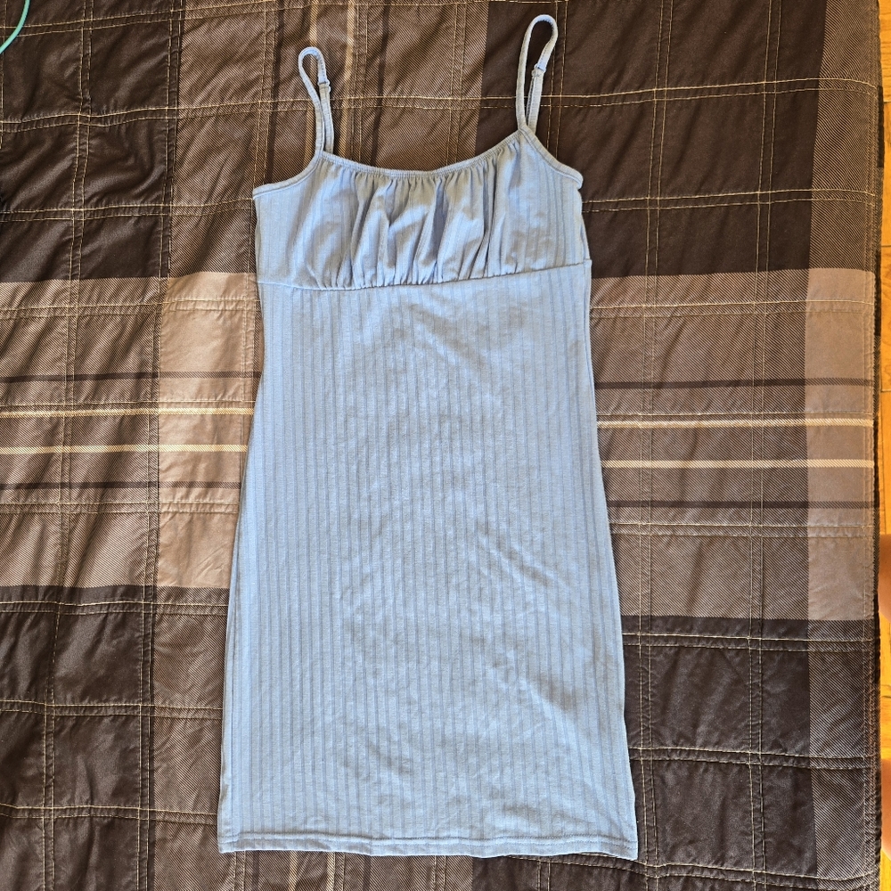 Streetwear Society Ribbed Baby Blue Mini Dress Adjustable Strap NWT WOMENS Small - Picture 4 of 12